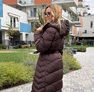 New Reby mogyoró barna – Hosszított steppelt női kabát – Innova Fashion – 6. kép